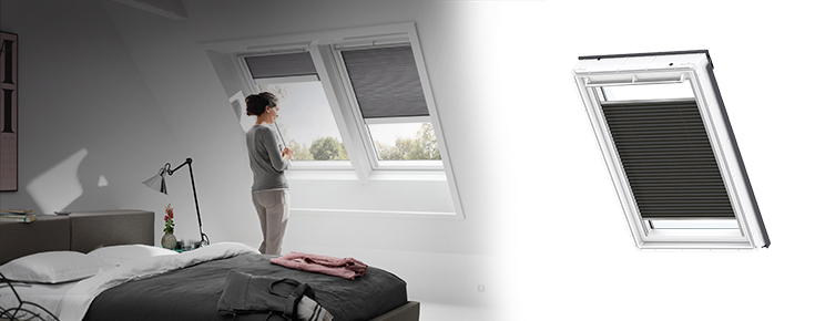 100% Verdunkelung mit Schienen Dachfenster Waben Plissee Faltrollo für Velux 